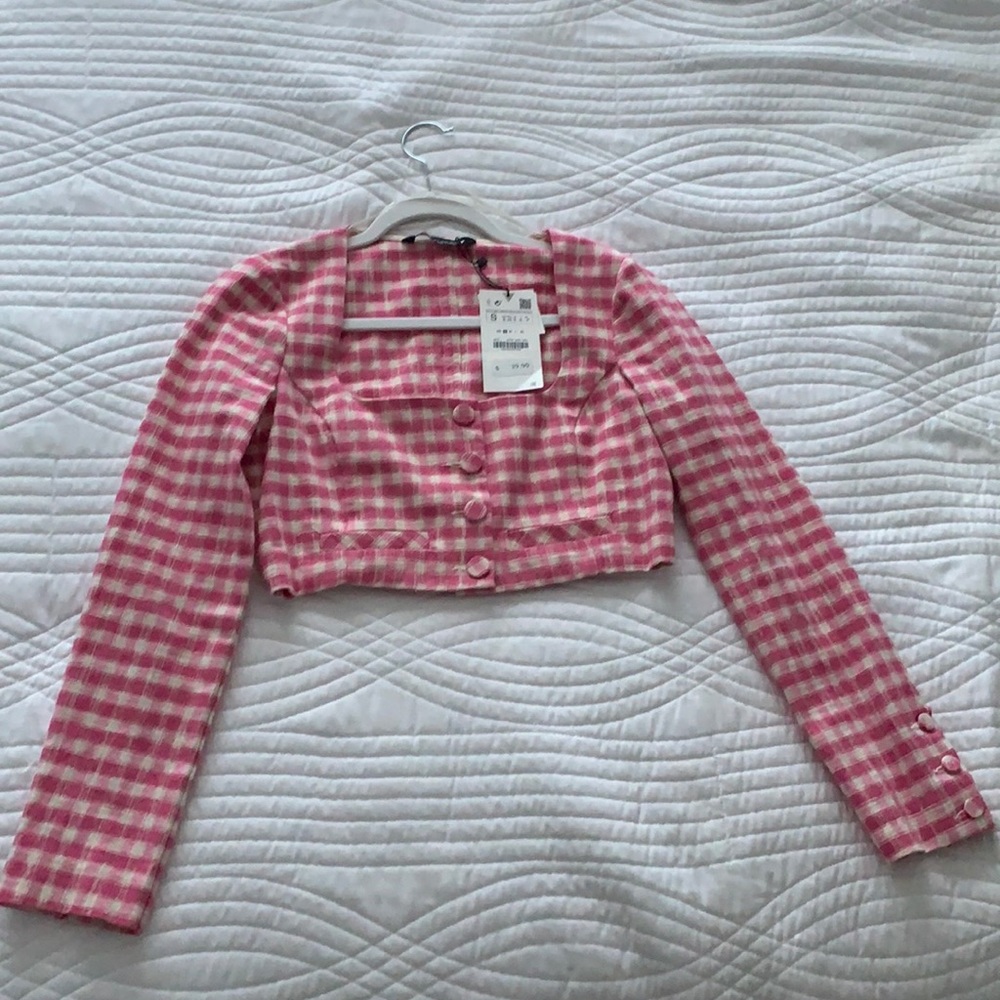 Plaid Zara top